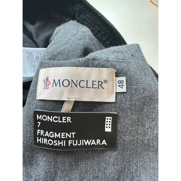 NWT Moncler 7 Fragment Corduroy Pants Black Men’s 48 Side Code Print - Picture 5 of 14